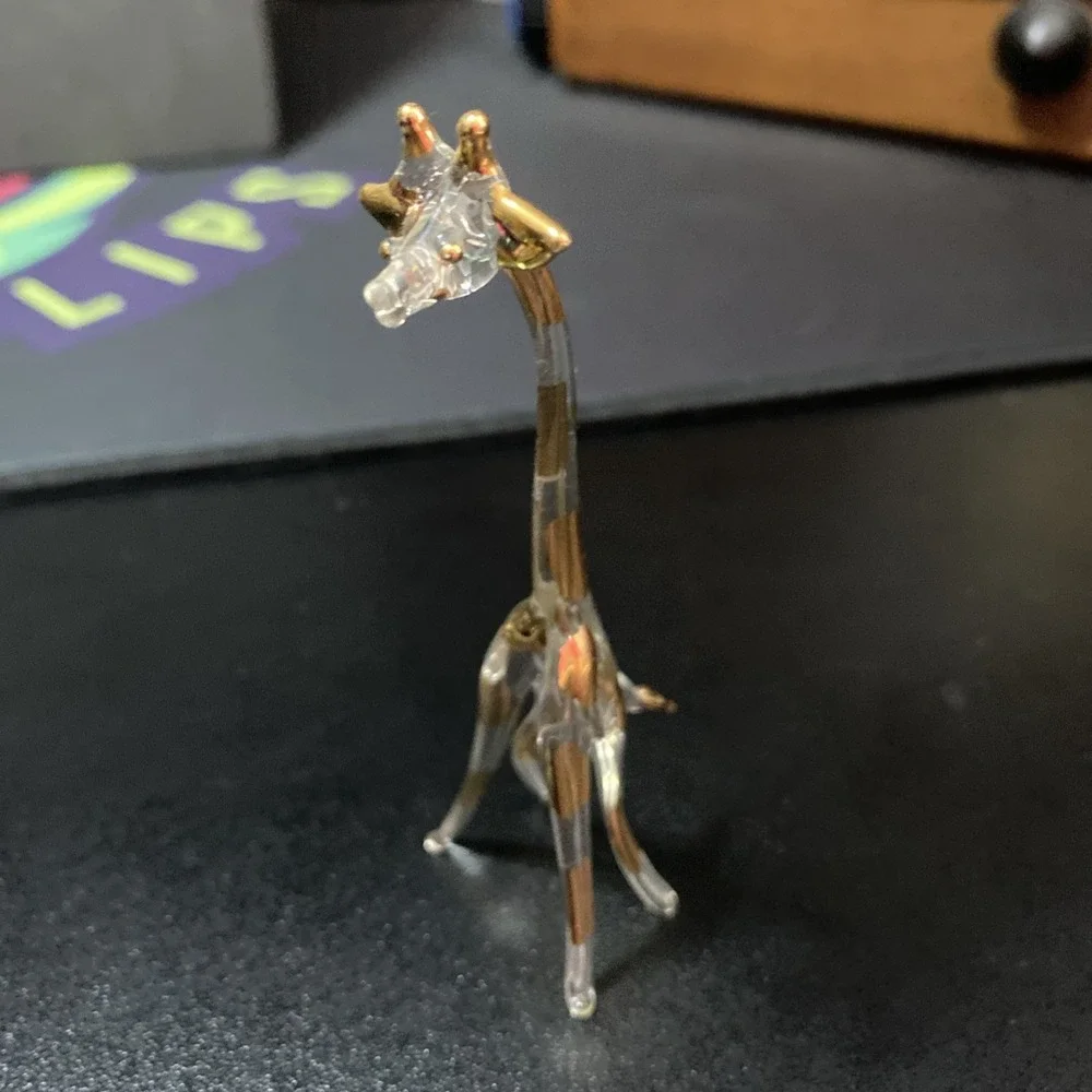 Glass Baron Giraffe Rare Clear Gold Nice C2 4